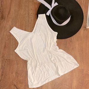 Crochet accent tank top